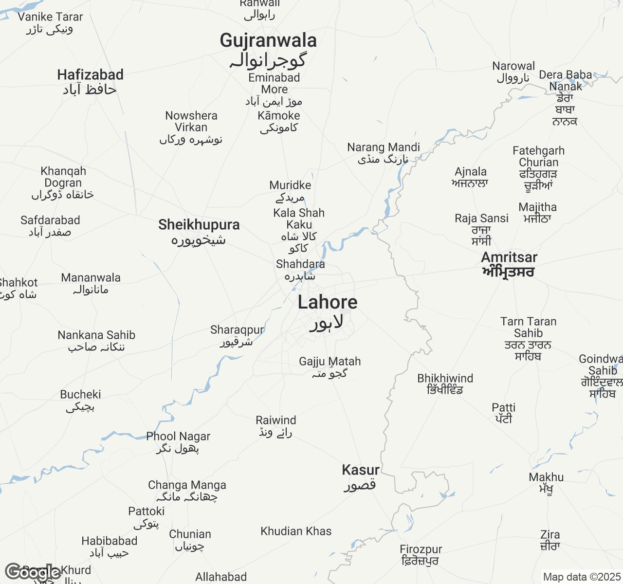 Map of Lahore